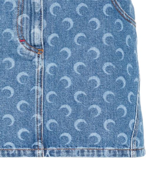 Mini gonna denim con stampa luna MARINE SERRE | WSK057ACDEN0002BL05